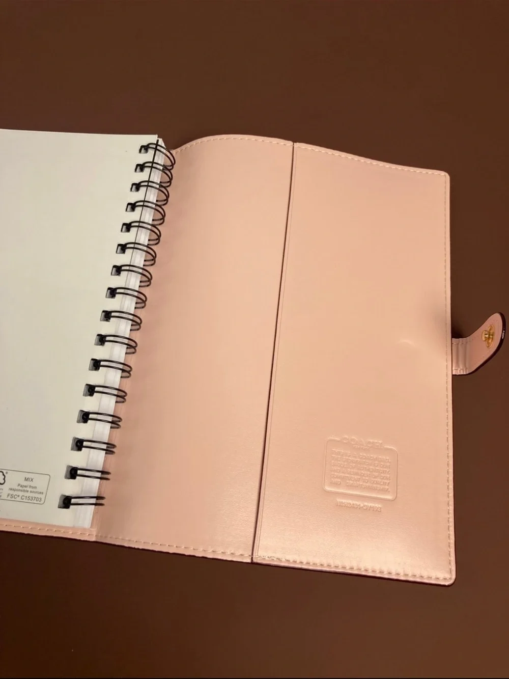 🌸🌷🌸 COACH SIGNATURE NOTEBOOK IN PASTEL PINK / BLUSH LIGHT YELLOW 🌸🌷🌸